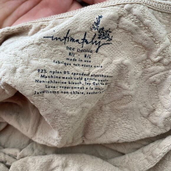 Free People Intimately Seamless Slip Dress | Nude Beige Textured Bodycon Midi M/ - Picture 3 of 5